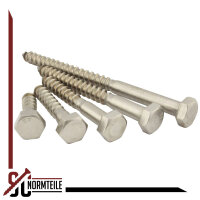 Hexagon Wood Screw - 6x55 - DIN 571 - Stainless Steel A2