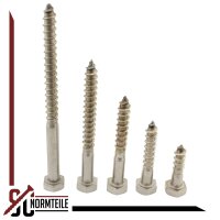 Hexagon Wood Screw - 6x55 - DIN 571 - Stainless Steel A2