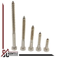 Hexagon Wood Screw - 6x65 - DIN 571 - Stainless Steel A2