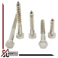 Hexagon Wood Screw - 6x80 - DIN 571 - Stainless Steel A2