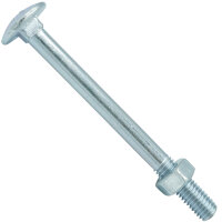 Carriage Bolt with Nut - M8x170 - DIN 603 / DIN 934 4.6 -...