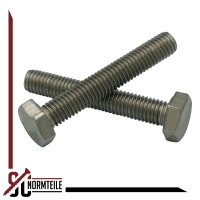 Sechskantschraube mit Vollgewinde - M4x60 - DIN 933 / ISO 4017 - Edelstahl A2