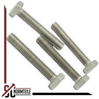 Sechskantschraube mit Vollgewinde - M4x60 - DIN 933 / ISO 4017 - Edelstahl A2