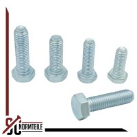 Hexagon head bolt with full thread - M6x16 - DIN 933 / ISO 4017 8.8 - Steel, galvanized