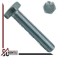 Hexagon head bolt with full thread - M14x80 - DIN 933 / ISO 4017 8.8 - Steel, galvanized