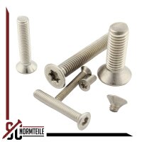 Countersunk head screw with TX - M4x12 - ISO 14581 / DIN 965 TX - Stainless steel A2