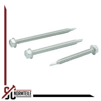 Self-drilling screw with hexagonal head and flange - 4,8x35 mm - WAF,AF 8 - DIN 7504 K - Stainless Steel A2