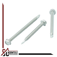 Self-drilling screw with hexagonal head and flange - 4,8x35 mm - WAF,AF 8 - DIN 7504 K - Stainless Steel A2