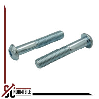 Linsenkopfschraube mit ISK - M8x50 - ISO 7380-1 10.9 - Stahl galv. verzinkt, getempert