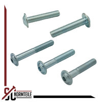 Linsenkopfschraube m. Flansch und ISK - M6x25 - ISO 7380-2 10.9 - Stahl galv. verzinkt, getempert