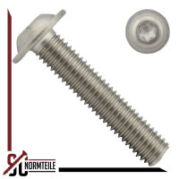 Linsenkopfschraube mit Flansch und ISR (TX) - M10x70 - ISO 7380-2 - Edelstahl A2