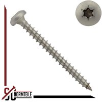 Chipboard screw with round head - 4x16 mm - (reinforced head, TX20) - SC 9045 - stainless steel A2