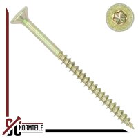 Chipboard screw with flat countersunk head - 6x70 / 46 - TX30 - partial thread - SC 200 - yellow galvanized steel