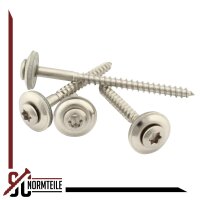 Plumber screw with sealing washer 15mm hexalobular socket (TX) 4,5x45 DIN 7995 stainless steel A2