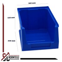 Sichtbox - Stapelbox in blau - 336 x 160 x 130 mm - No. 53 - 4,8 L - Material PP